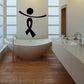 Black ribbon person decal with right-tilted arms