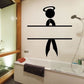 Black wall decal of haloed person silhouette with ribbon bow