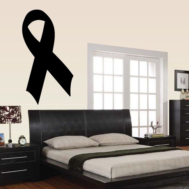 Black awareness ribbon decal