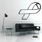 Ribbon textured outlined decal with black outlined ribbon shape on wall