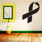Black awareness ribbon decal with textured solid finish