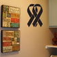 Black ribbon decal with two looped ribbon tails