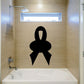 Black ribbon with solid oval decal, bow-style wall sticker