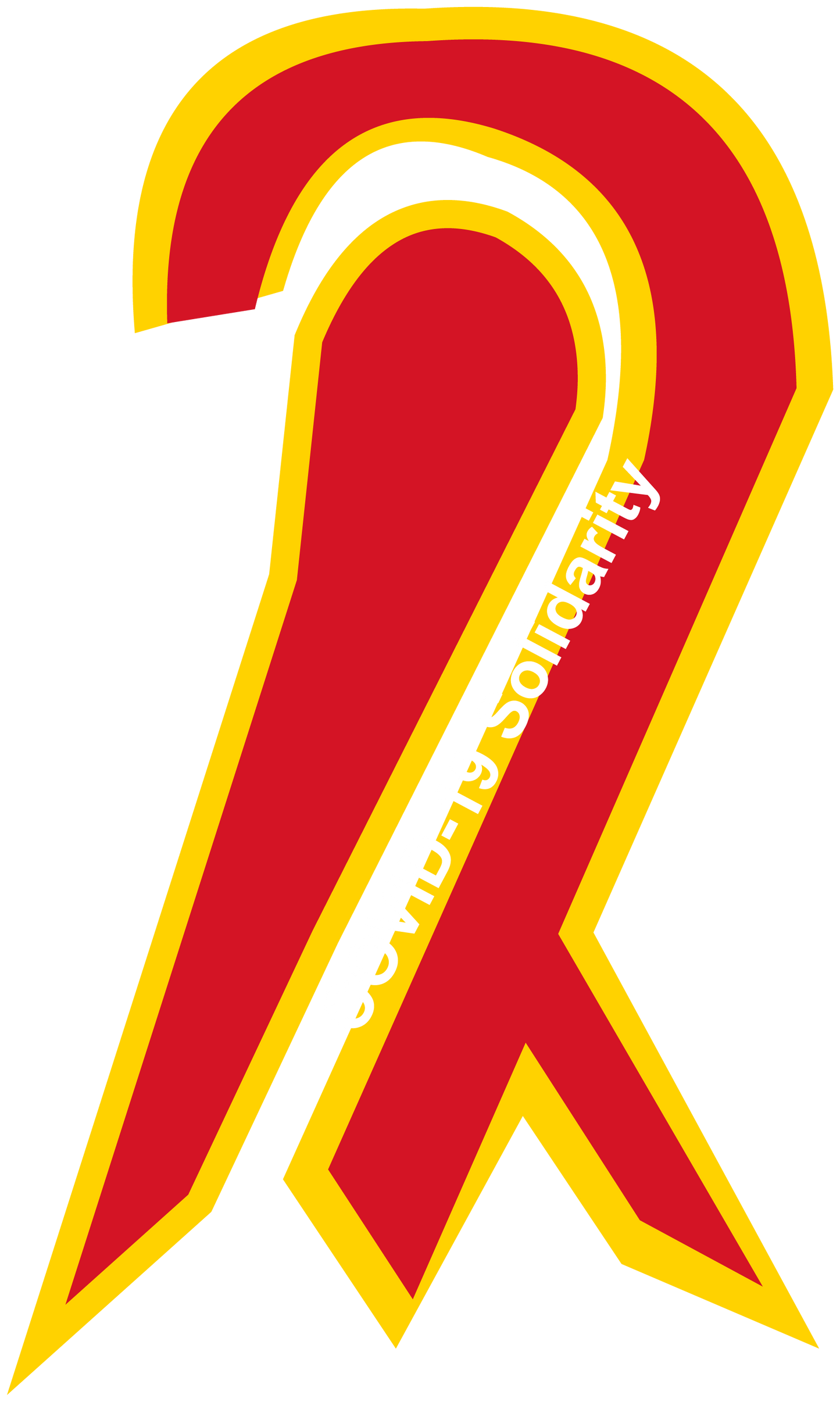 COVID-19 Coronavirus Solidarity Ribbon, isolated printed sticker artwork