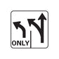 Road sign wall decal sticker with black arrows pointing left and right and 'ONLY' text