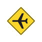 Yellow road sign decal sticker with black right-turn arrow