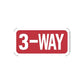 Traffic sign wall decal sticker: red 3-WAY road marking