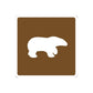 Die-cut vinyl sticker silhouette of a bear, white