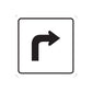 Square road sign wall decal sticker with bold right-turn arrow