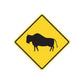 Road sign vinyl wall decal sticker with black pig on yellow diamond