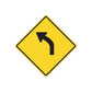 Road sign wall decal: yellow diamond with black left-turn arrow
