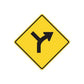 Road sign wall decal: yellow diamond with right-turn arrow