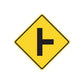 Road sign wall decal: yellow diamond with black left arrow