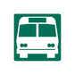 Green bus front wall decal vinyl sticker with white outline