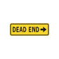 Dead end road sign vinyl wall decal with yellow sign and right arrow