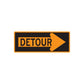 DETOUR road sign vinyl sticker with orange border and right arrow