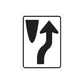 Square road sign wall decal with black upward directional arrow