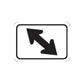 Road sign vinyl sticker with black arrows on a white rectangle