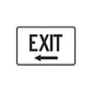 Exit road sign vinyl wall decal, white panel with black EXIT and left arrow