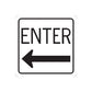 Road sign wall decal with ENTER text and left arrow on square sticker
