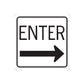 Die-cut road sign sticker with ENTER text and right arrow