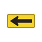 Road sign vinyl decal: yellow rectangle with black left arrow