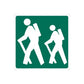 Road sign wall decal with white figures walking on green crosswalk sign