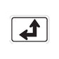 Die-cut road sign vinyl sticker with upward and left-turn arrows