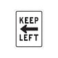 Keep Left road sign vinyl wall decal sticker with left arrow, black text on white background