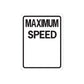 Road sign wall decal sticker, white with black MAXIMUM SPEED text