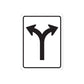 Road sign wall decal sticker with black two-way arrows on white background