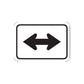 Road sign directional arrows decal with left-right black arrows