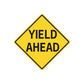 Yellow Yield Ahead road sign wall decal sticker with black border and lettering