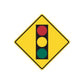 Yellow diamond traffic light sign vinyl decal with red, yellow, green lights