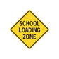 Yellow road sign wall decal sticker, diamond shape: SCHOOL LOADING ZONE