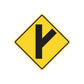 Road sign wall decal vinyl sticker with yellow diamond and black left arrow