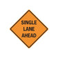 Orange diamond road sign wall decal sticker reading "SINGLE LANE AHEAD".