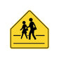 Yellow road sign wall decal with black children walking icon