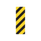 Die-cut vinyl sticker with yellow and black diagonal stripe design