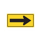 Yellow road sign wall decal with black right-pointing arrow