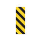 Vinyl road sign wall decal, vertical rectangle with diagonal black and yellow stripes