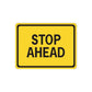 Yellow STOP AHEAD road sign wall decal sticker, die-cut vinyl