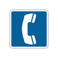 Road sign vinyl wall decal: blue square with white telephone handset icon