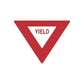 Red yield road sign vinyl decal with 'YIELD' text