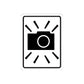 Camera road sign wall decal with black camera and circular lens in white panel
