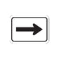 Road sign wall decal with right-pointing arrow on dark bar