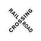 Vinyl road crossing decal, black and white crossed signs reading Rail Road Crossing