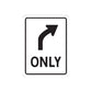 Road sign vinyl wall decal: black right arrow with “ONLY” text