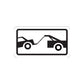 Road sign wall decal sticker with black towing truck icon in a white rectangle