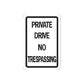 Road sign wall decal: black and white 'PRIVATE DRME NO TRESPASSING'